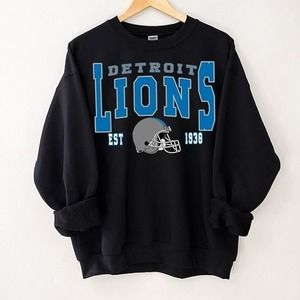 Detroit Lions Sweatshirt Detroit Lions Sweatshirt Retro Detroit Football